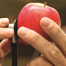 stethoscope and apple