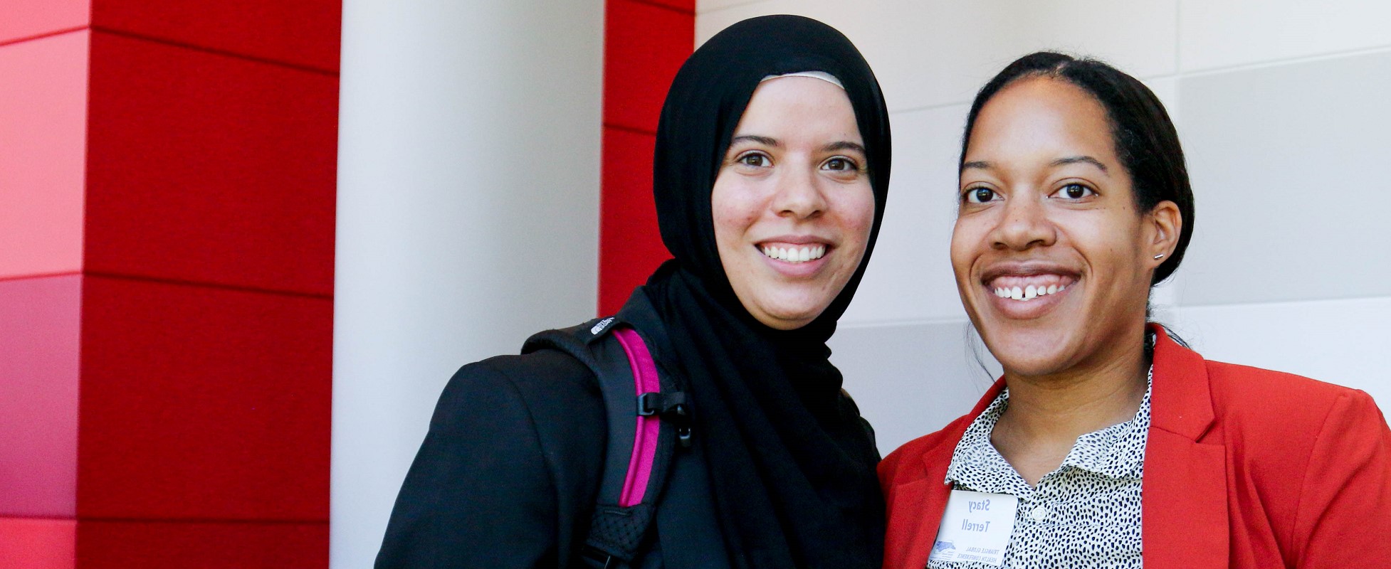 two women smiling