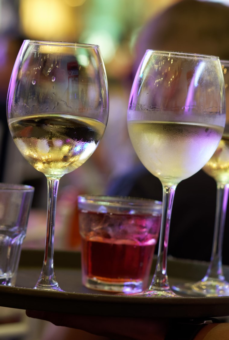 wine glasses on table