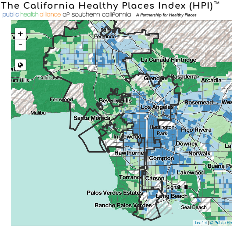 Screenshot of the Healthy Places Index project