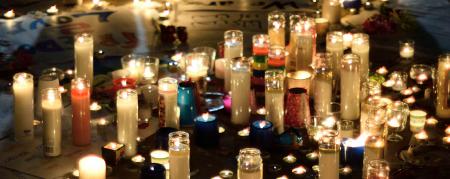 Candles at a memorial