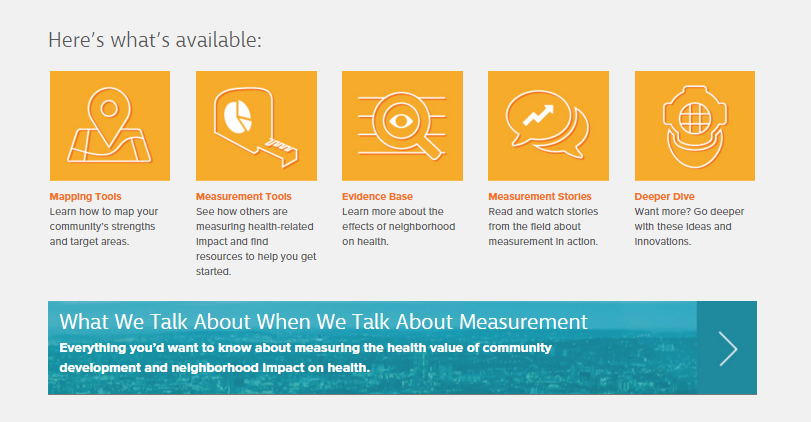 infographic of Build Healthy Places Network Tools