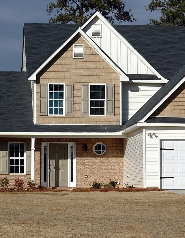 Brown and white wooden house