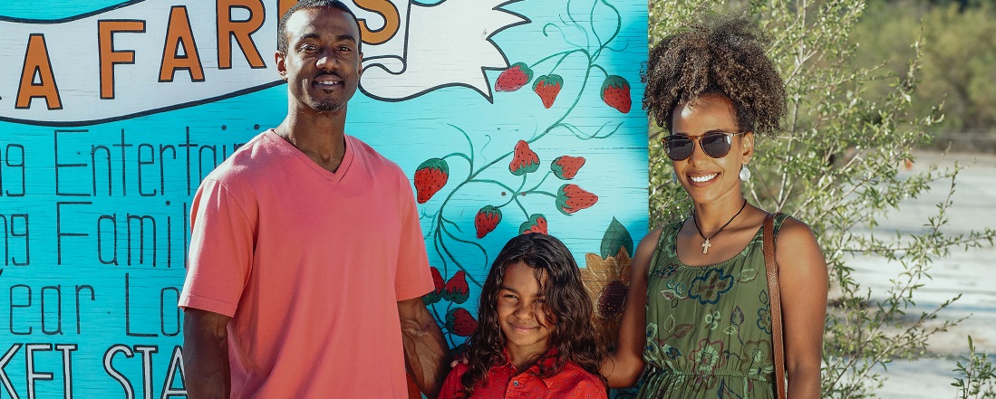 Family at a community garden