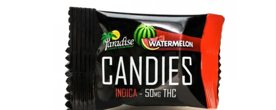 a bag of watermelon-flavored THC candies