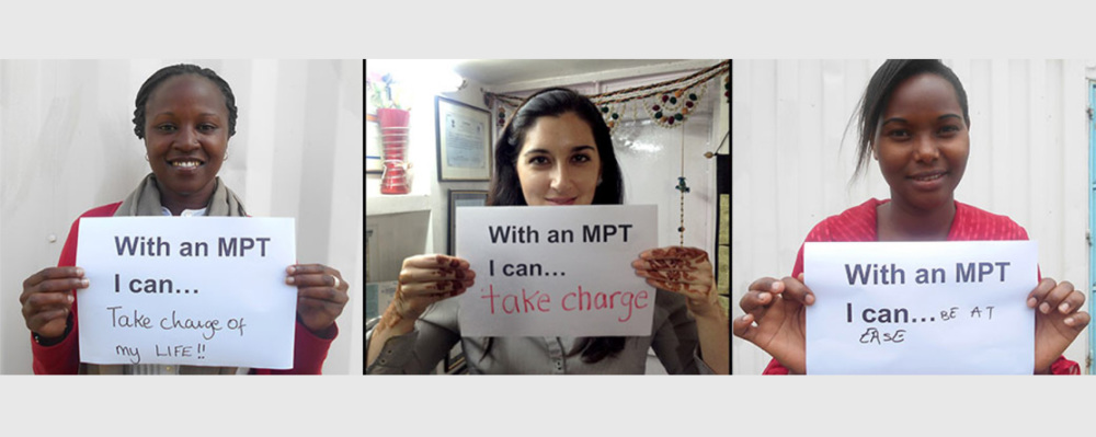 woman holding a a poster that says "With an MPT I can..."