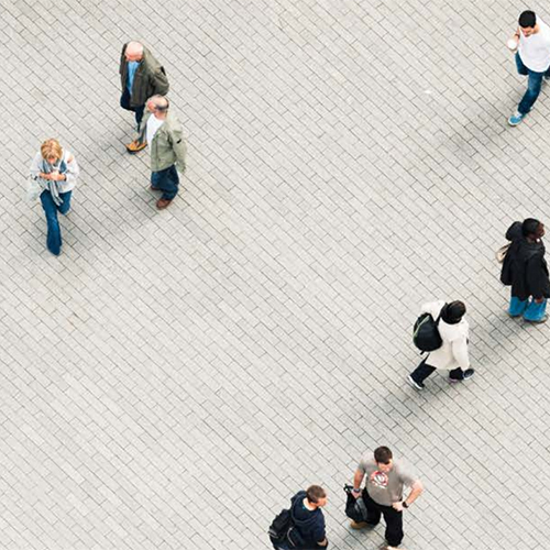 image: people walking