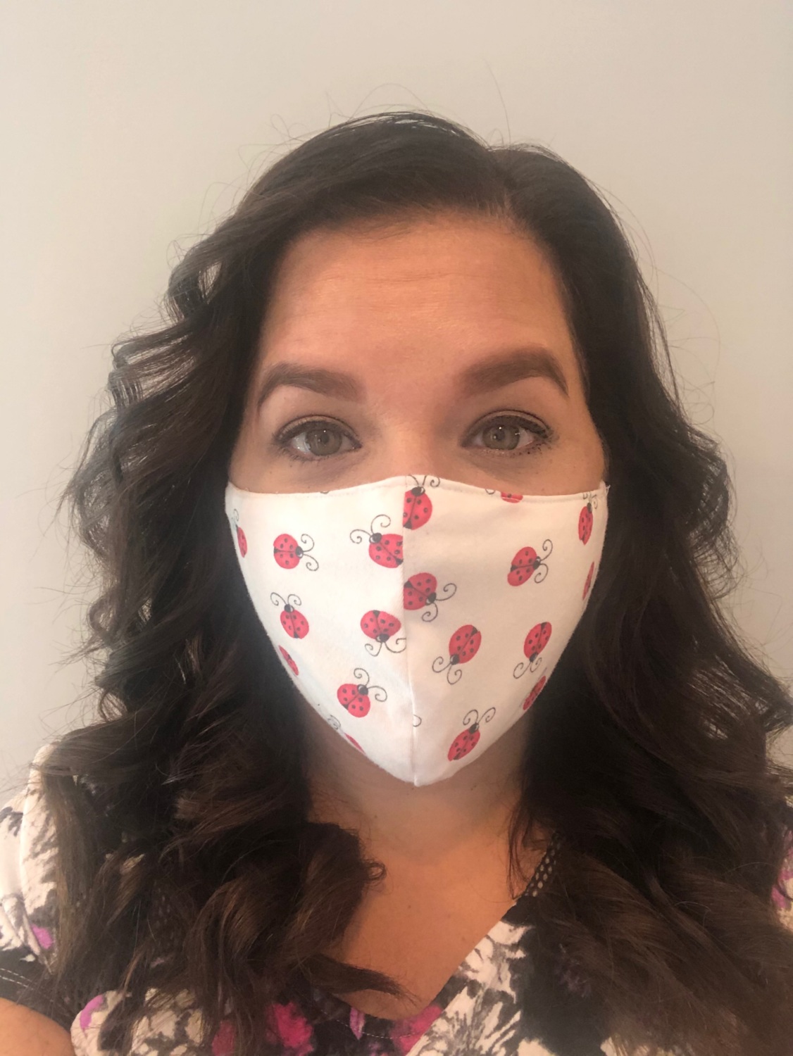 Sarah wearing a face mask