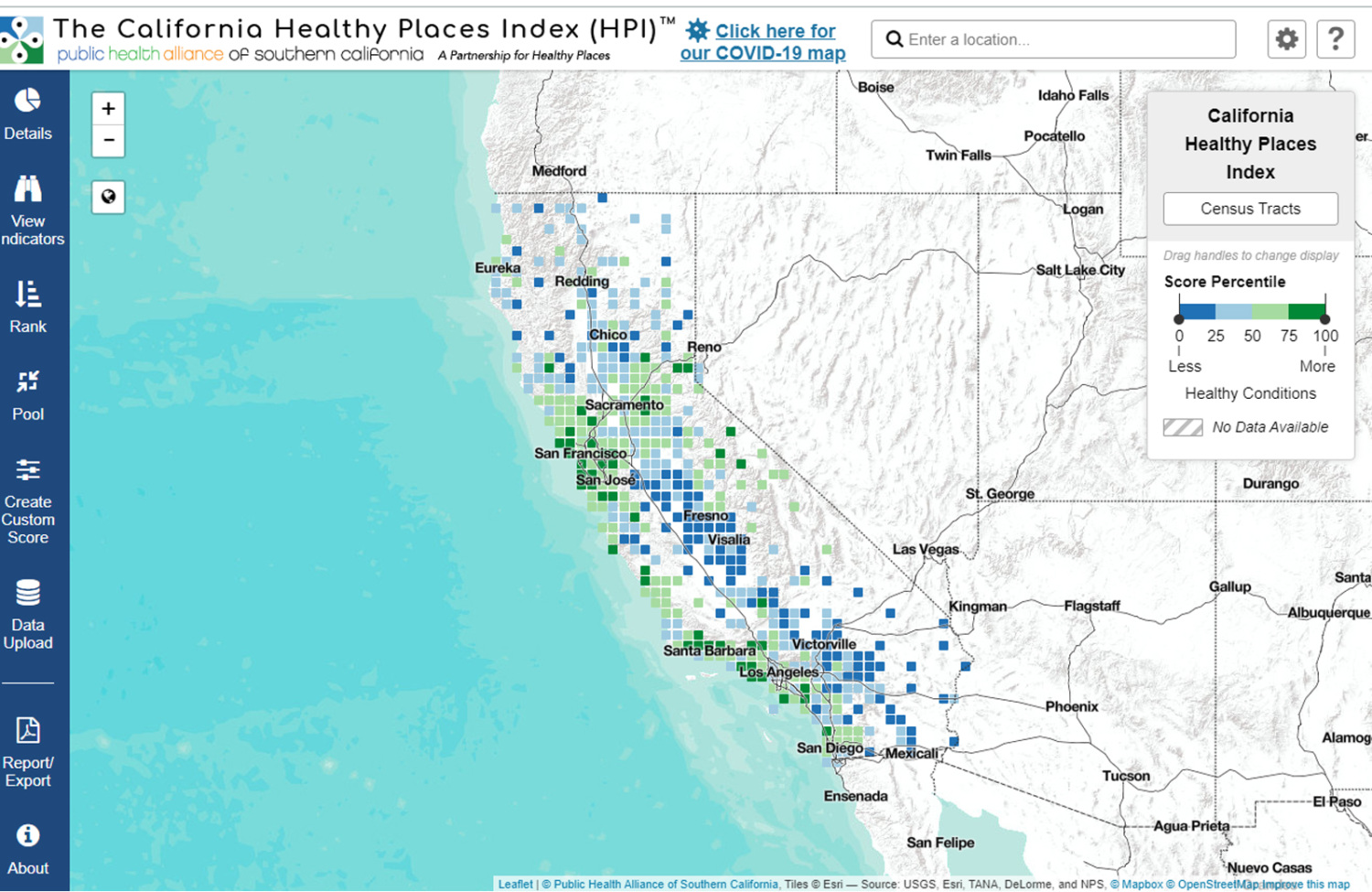 California Healthy Places Index tool