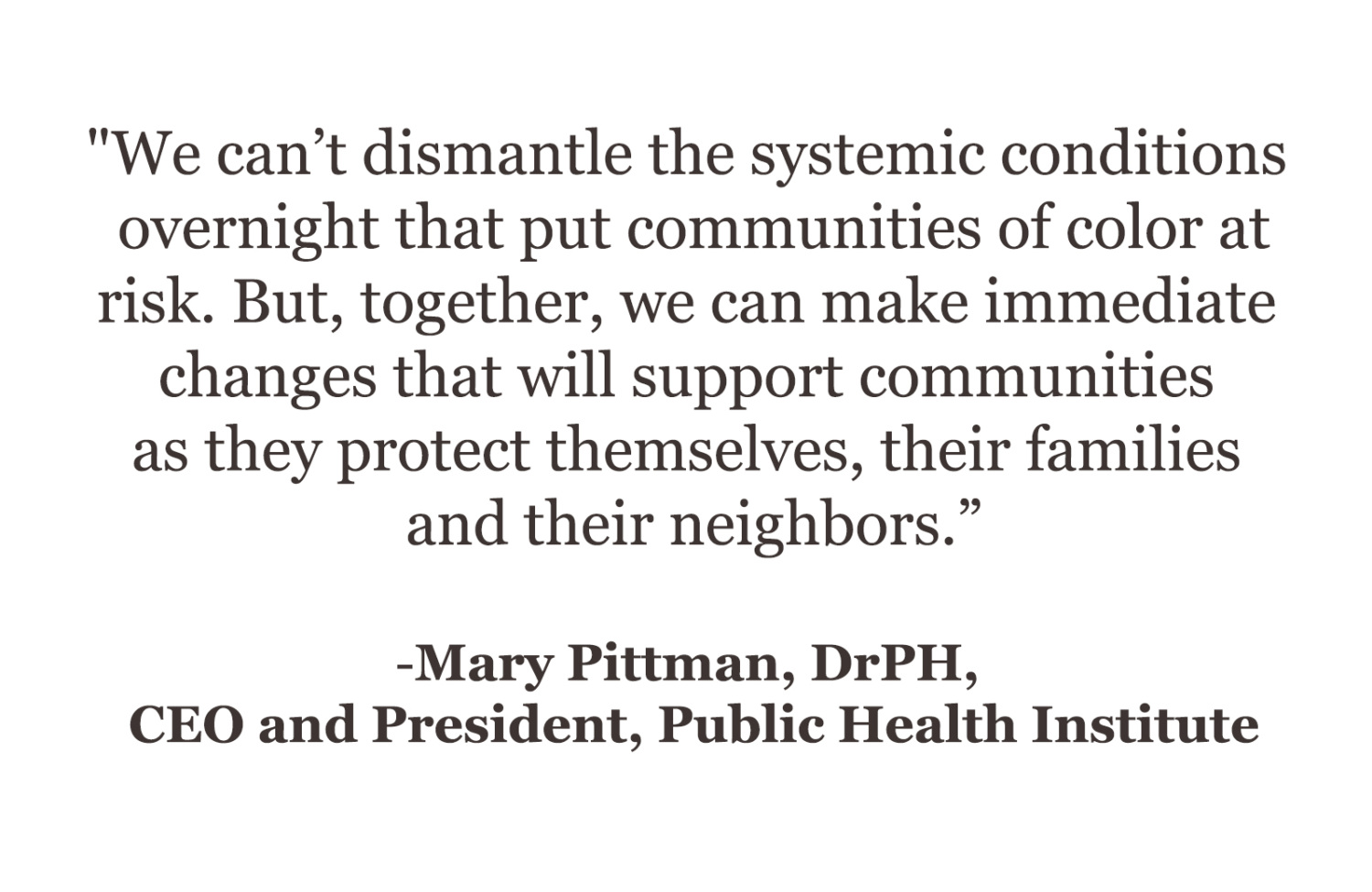 Quote form Mary Pittman