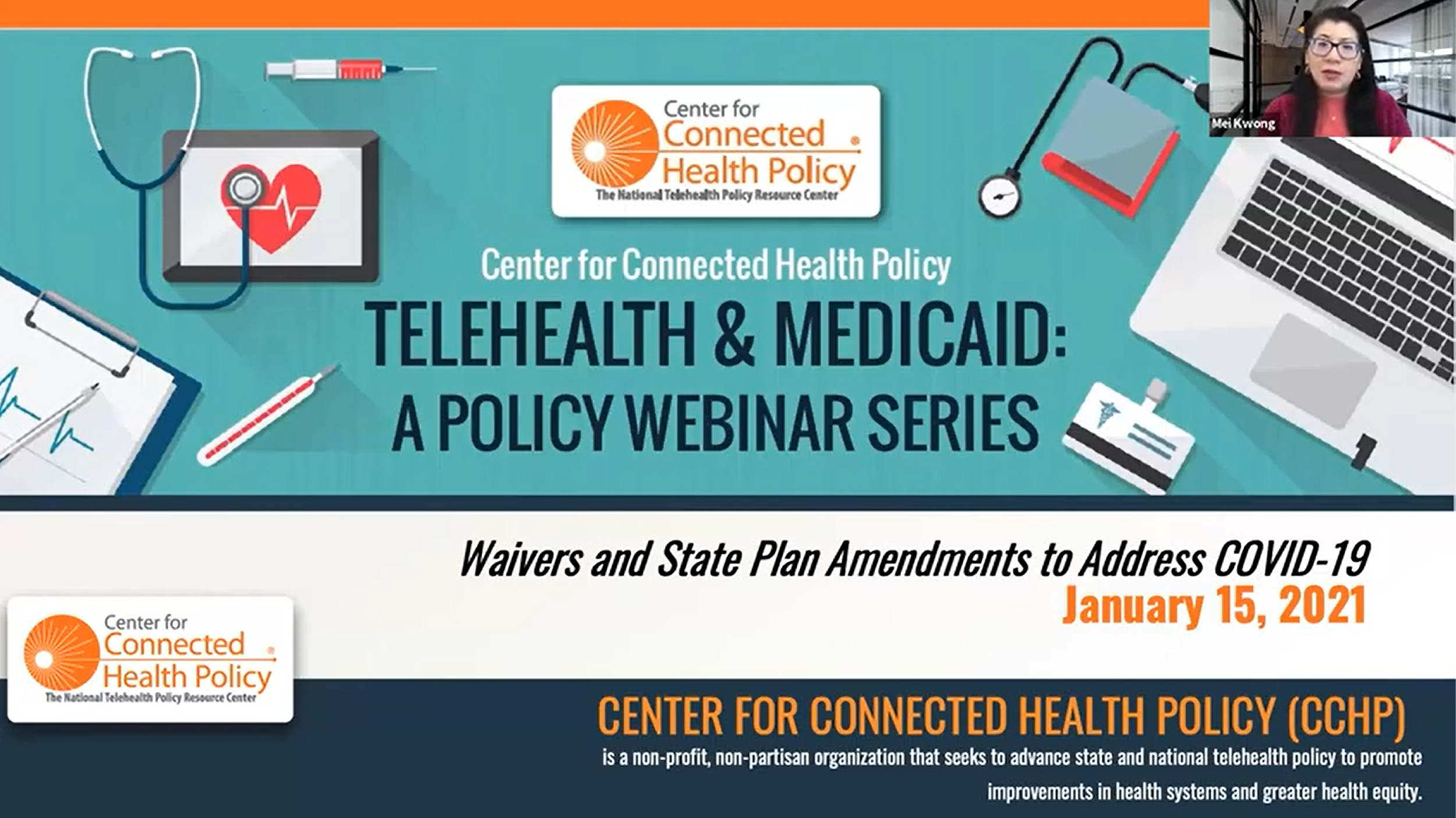 screenshot of WINTER SERIES 2021: Telehealth Policy and COVID-19