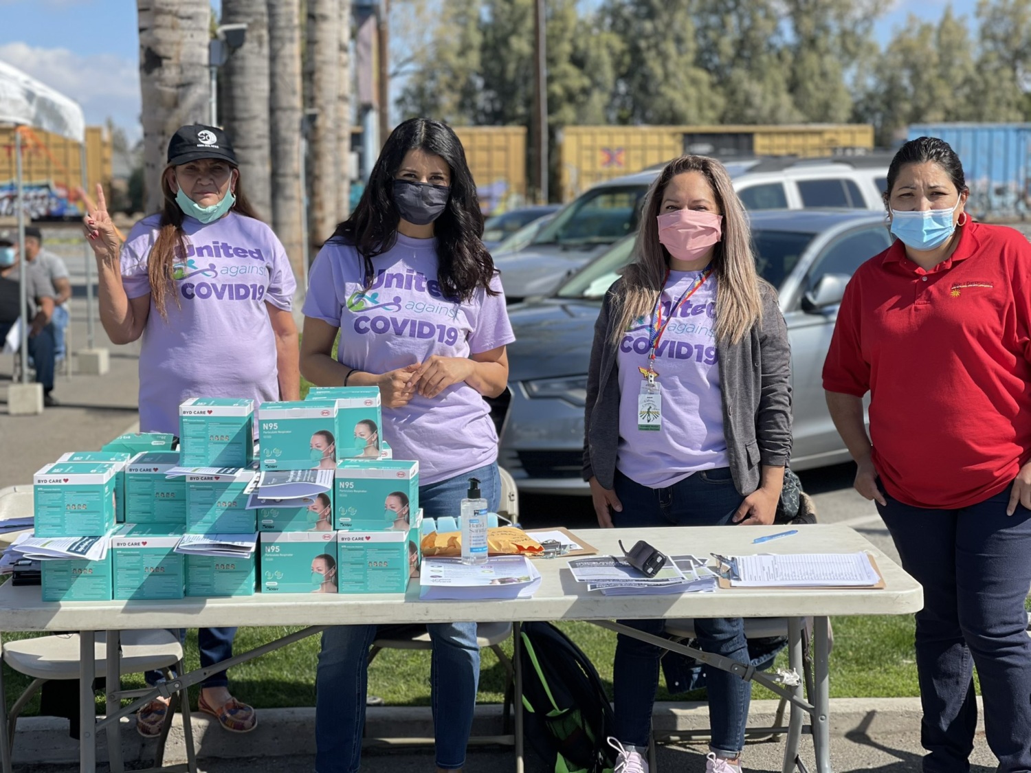 Women volunteers at United Against COVID event