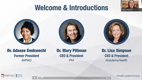 video screenshot of Dr. Adaeze Enekweki, Dr. MAy Pittman, and Dr. Lisa Simpson