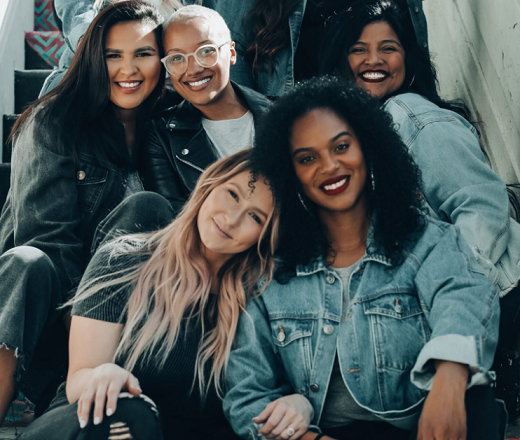 Group of friends sitting on steps