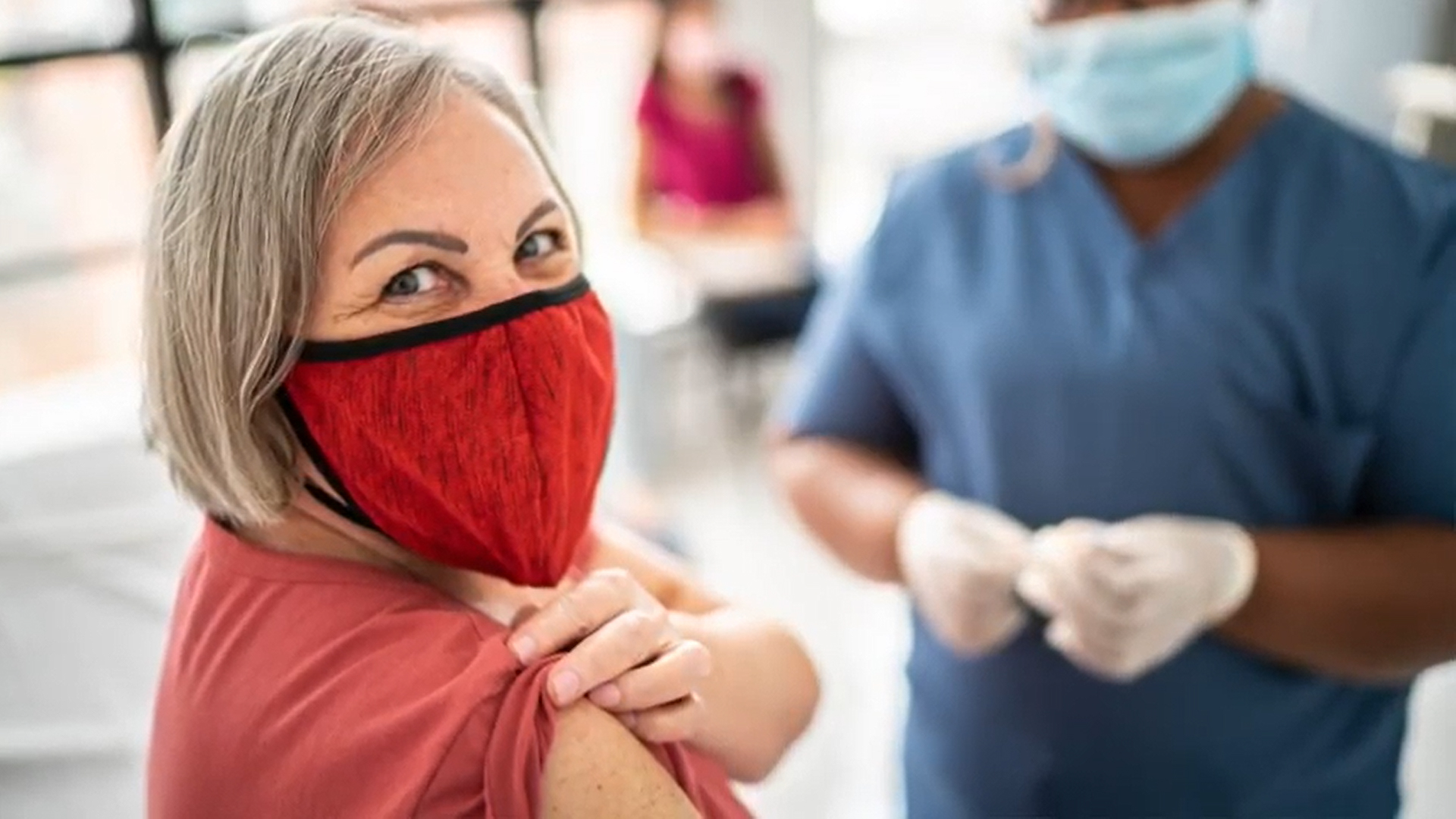 woman getting vaccine