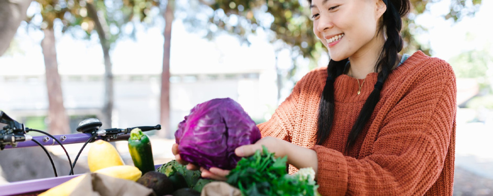 woman with fresh produce