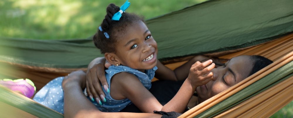 Girl in a hammock