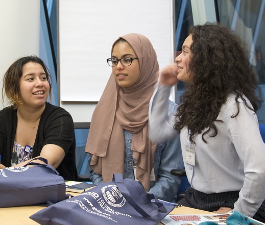 Youth participants at a global health conference