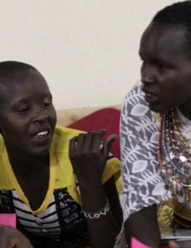 Two Kenyan girl leaders speaking together