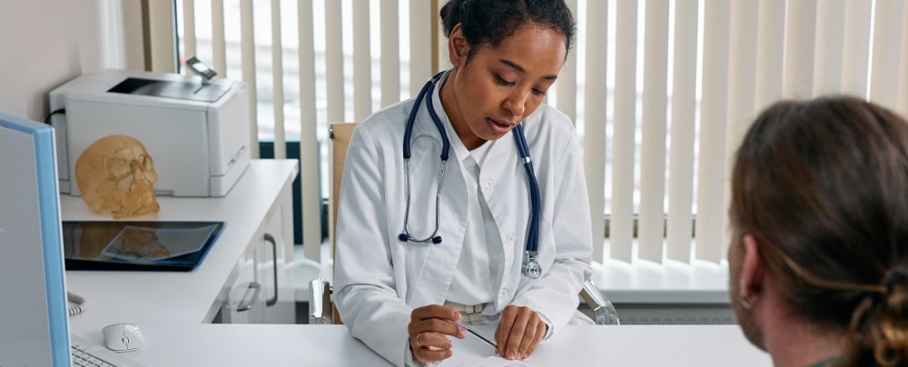 Doctor with patient