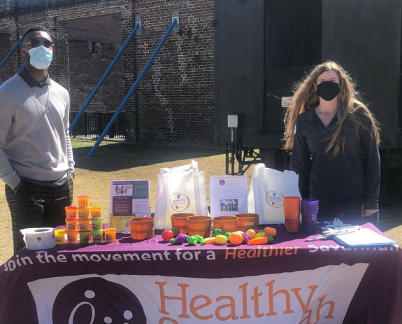 Healthy Savannah community partners tabling at an event