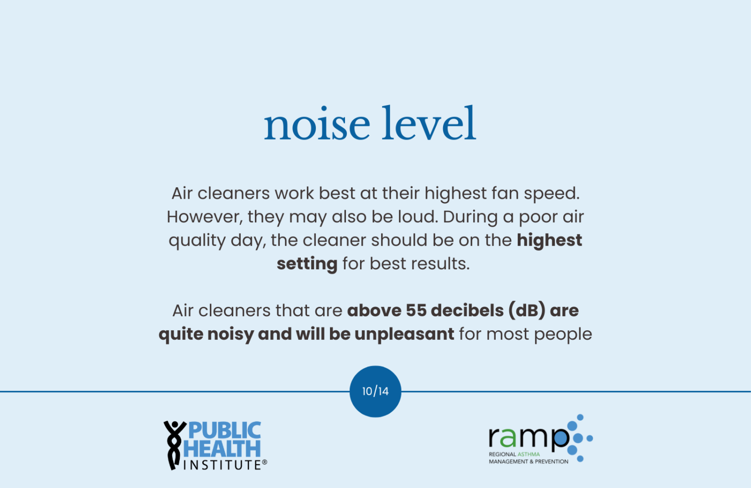 Air cleaners work best at their highest fan speed. However, they may also be loud. During a poor air quality day, the cleaner should be on the highest setting for best results. Air cleaners that are above 55 decibels (dB) are quite noisy and will be unpleasant for most people