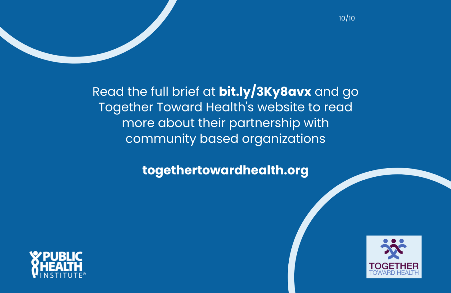 Read the full brief at bit.ly/3Ky8avx and go Together Toward Health's website to read more about their partnership with community based organizations