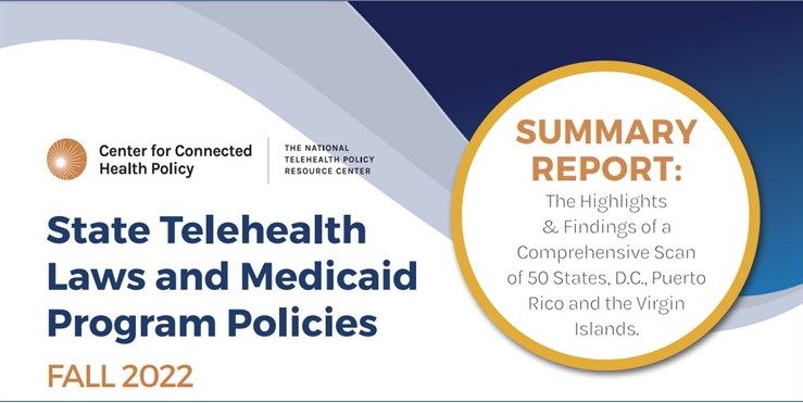 cover of State Telehealth Laws and Medicaid Program Policies Fall 2022 report