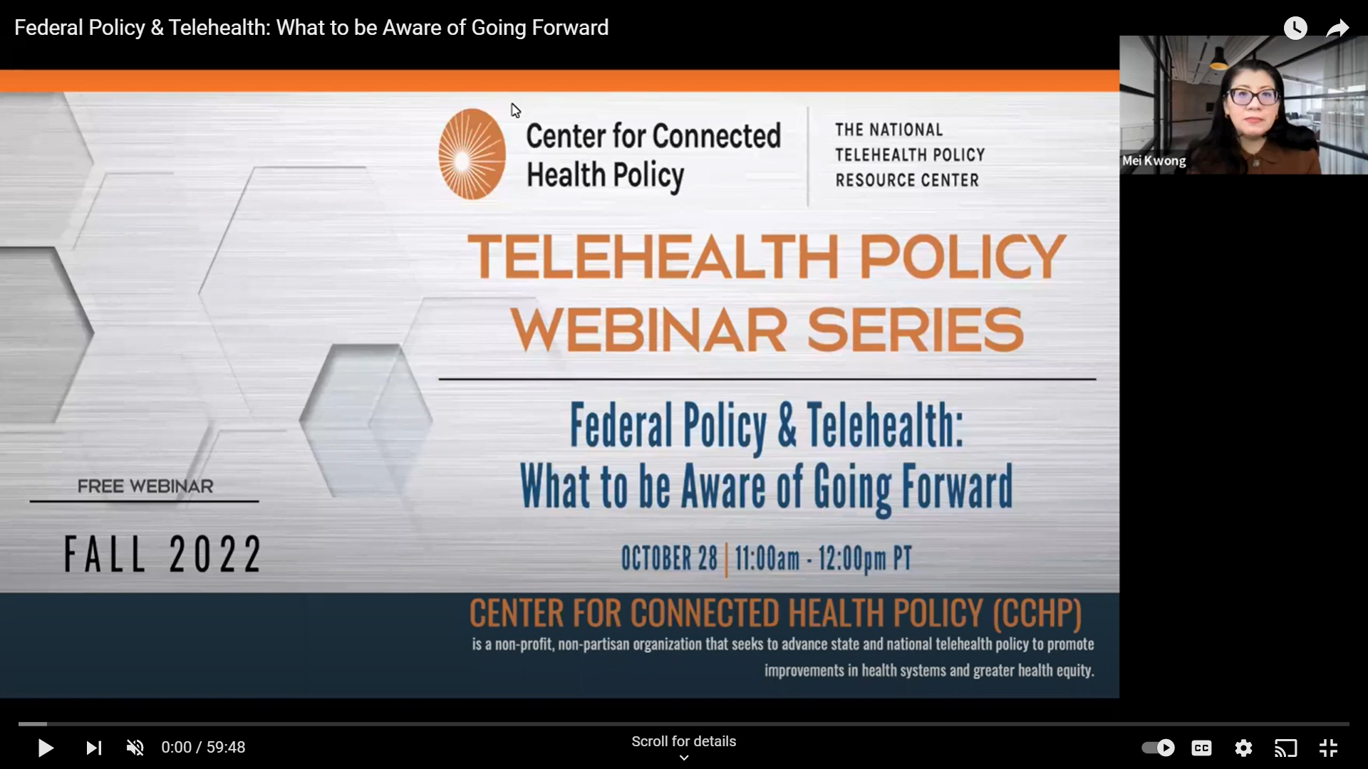 screenshot from telehealth policy webinar