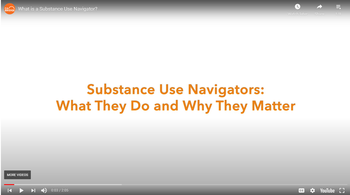 Screenshot: Substance Use Navigators: What They Do and Why They Matter