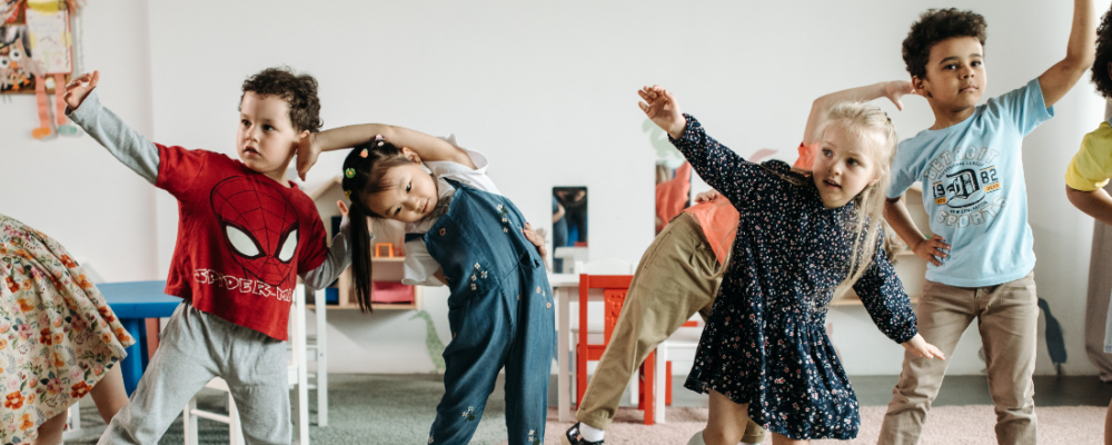 Young children playing at school