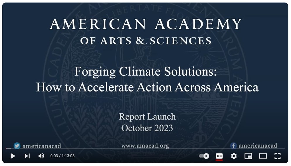 screenshot of cover slide for American Academy of Arts & Sciences launch