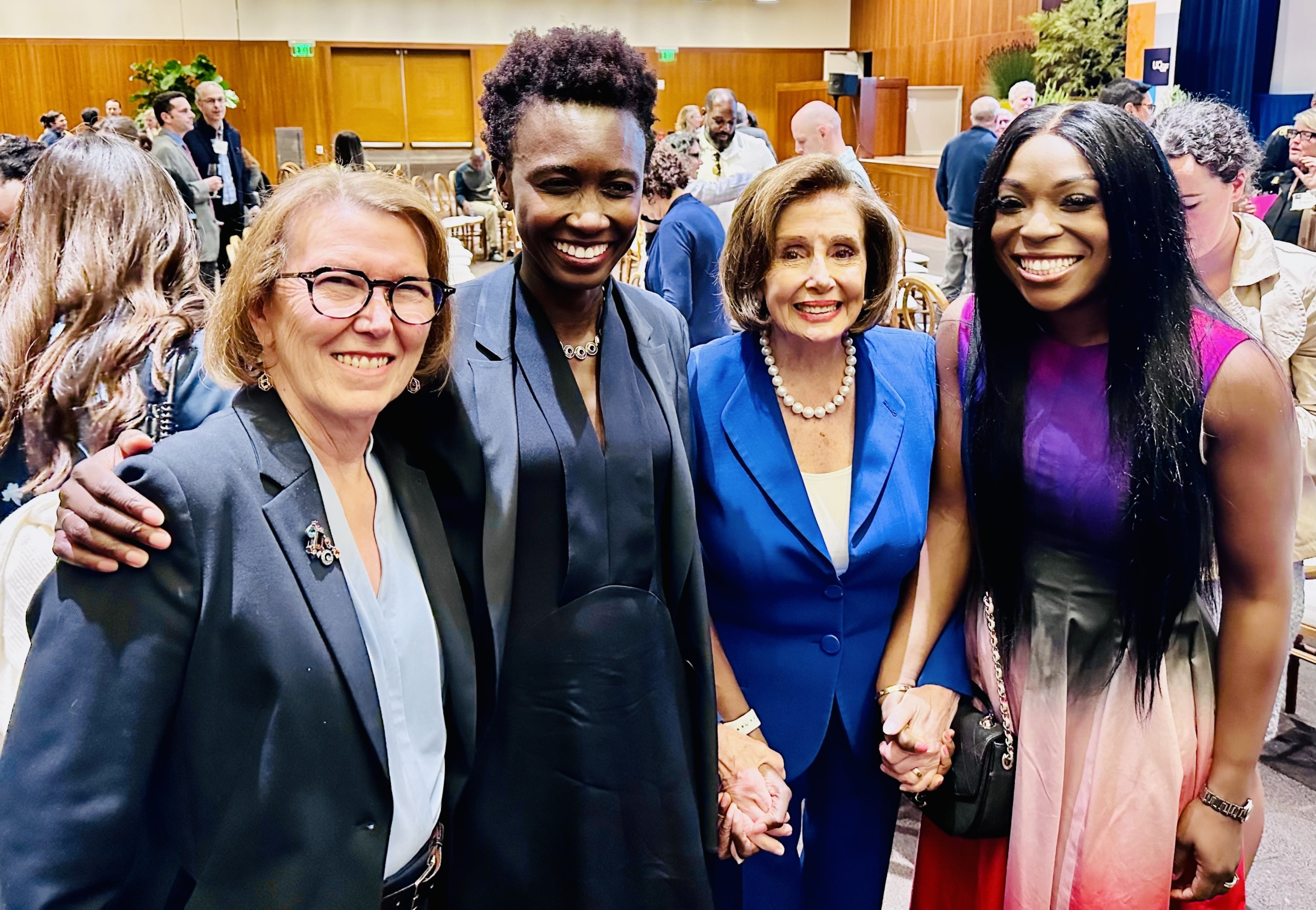 Speaker Emerita Nancy Pelosi with PHI's President and CEO Mary Pittman and PHI board chair Dara Johnson Treseder, and PHI board member Afia Asamoah