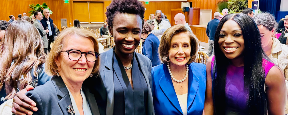 Speaker Emerita Nancy Pelosi with PHI's President and CEO Mary Pittman and PHI board chair Dara Johnson Treseder, and PHI board member Afia Asamoah