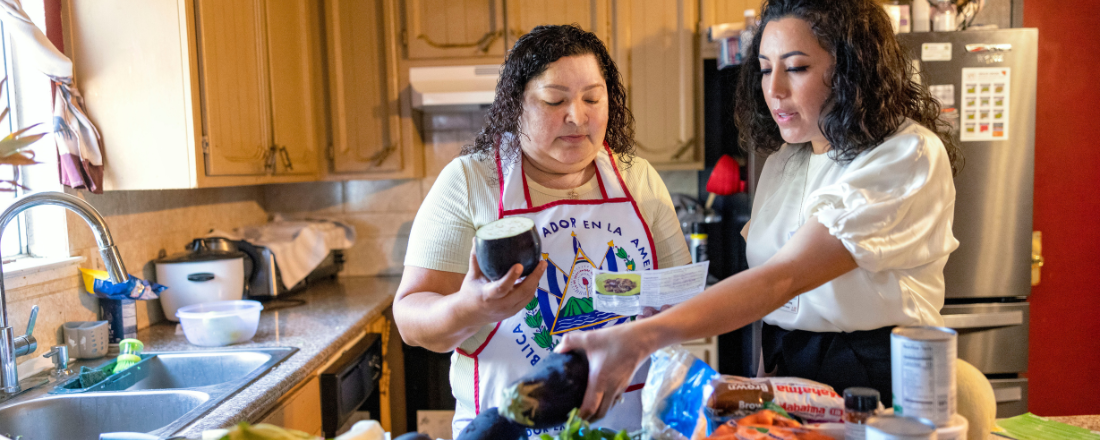 Healthy Food Rx participant cooking a recipe