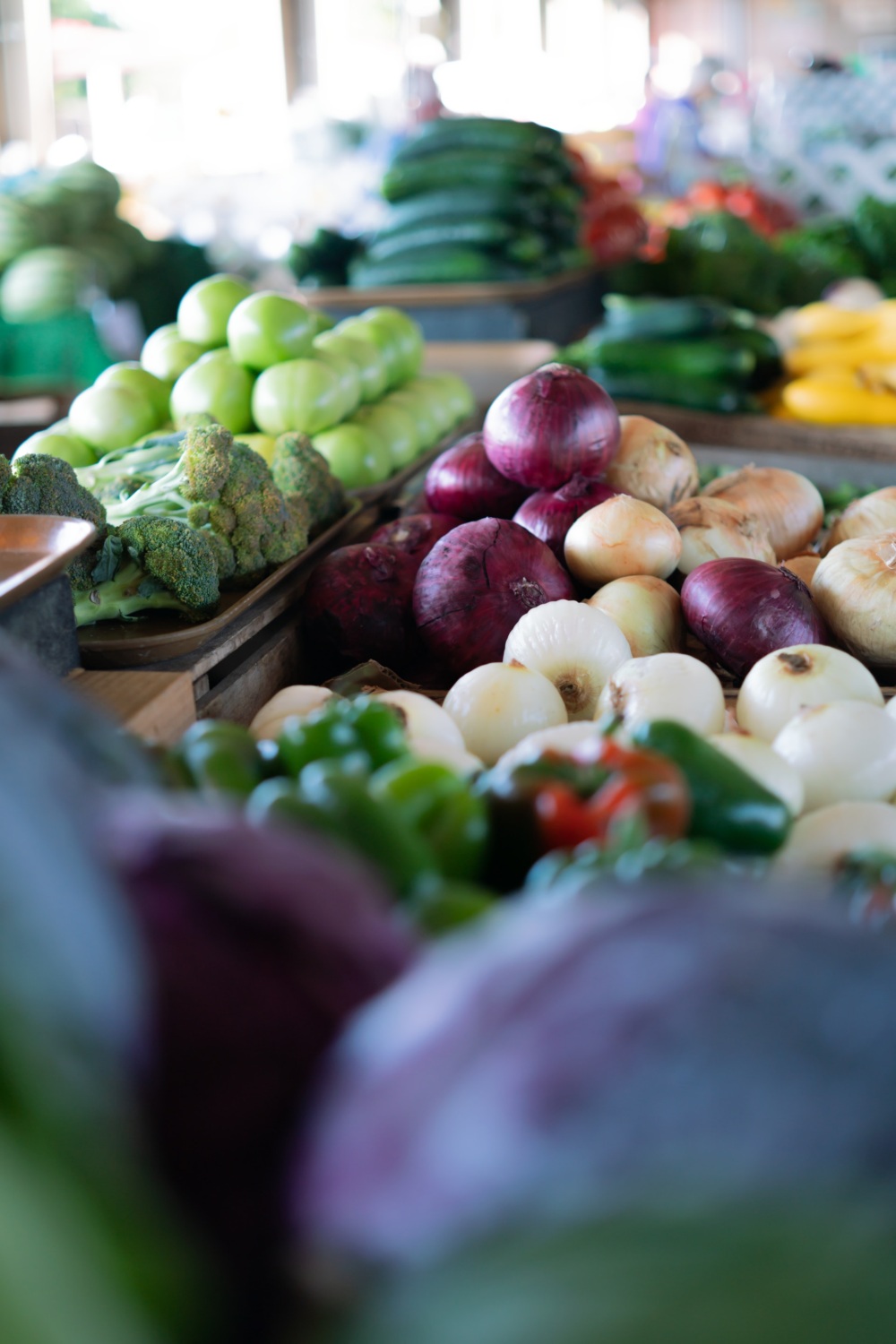 fruits and vegetables in a market