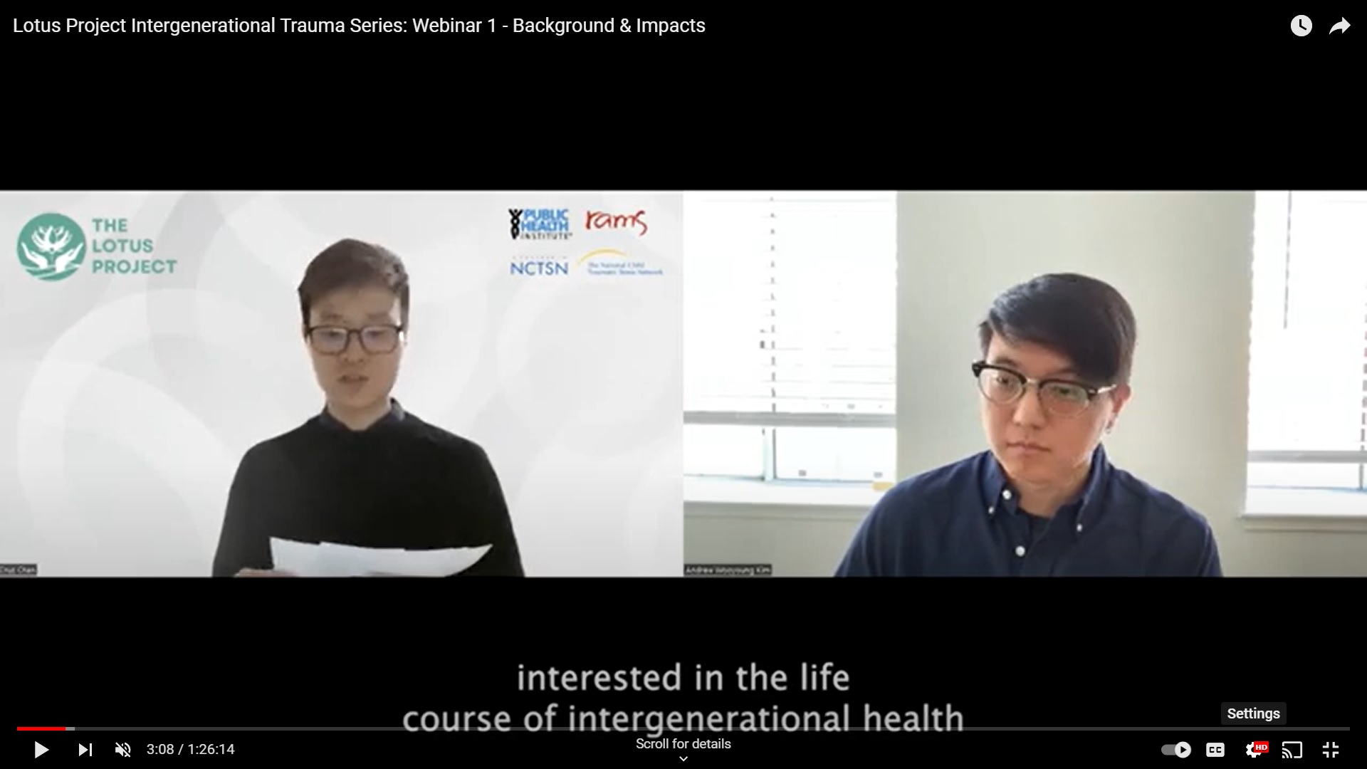 screenshot of two speakers in virtual webinar