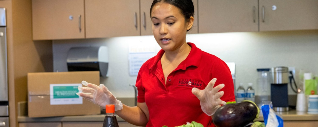 Alex Marapao, nutrition educator at the Emergency Food Bank of Stockton, California