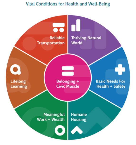 Vital Conditions for Health and Well-Being diagram