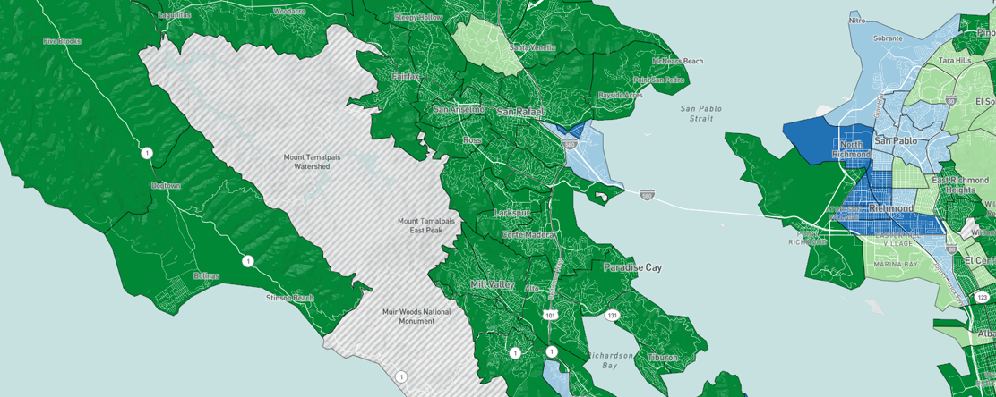 screenshot of Marin County using HPI tool