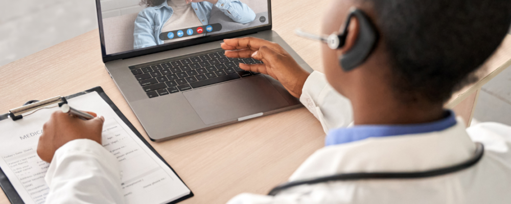 woman on virtual video call