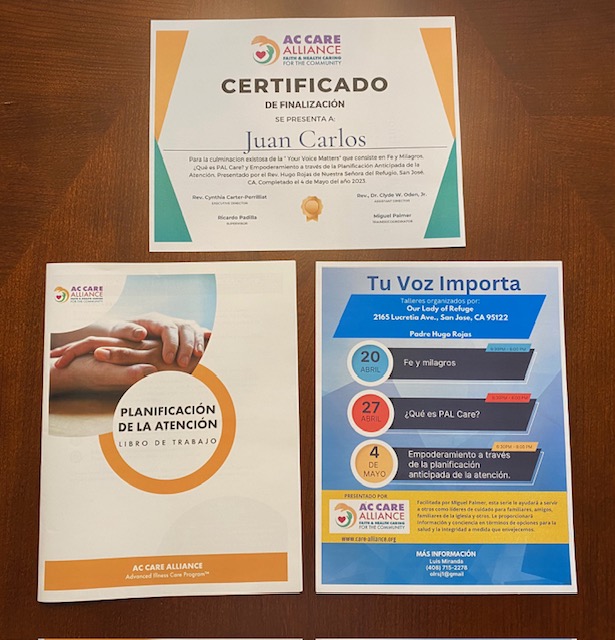 AC Care Alliance flyers and certificate