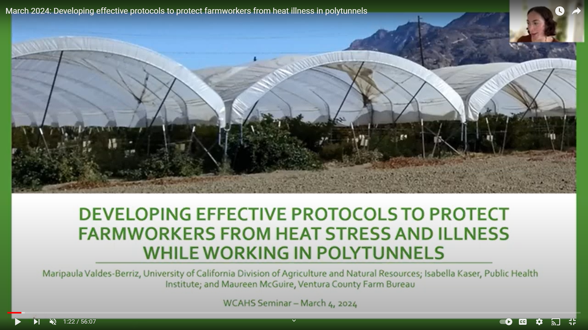 screenshot from webinar with polytunnels