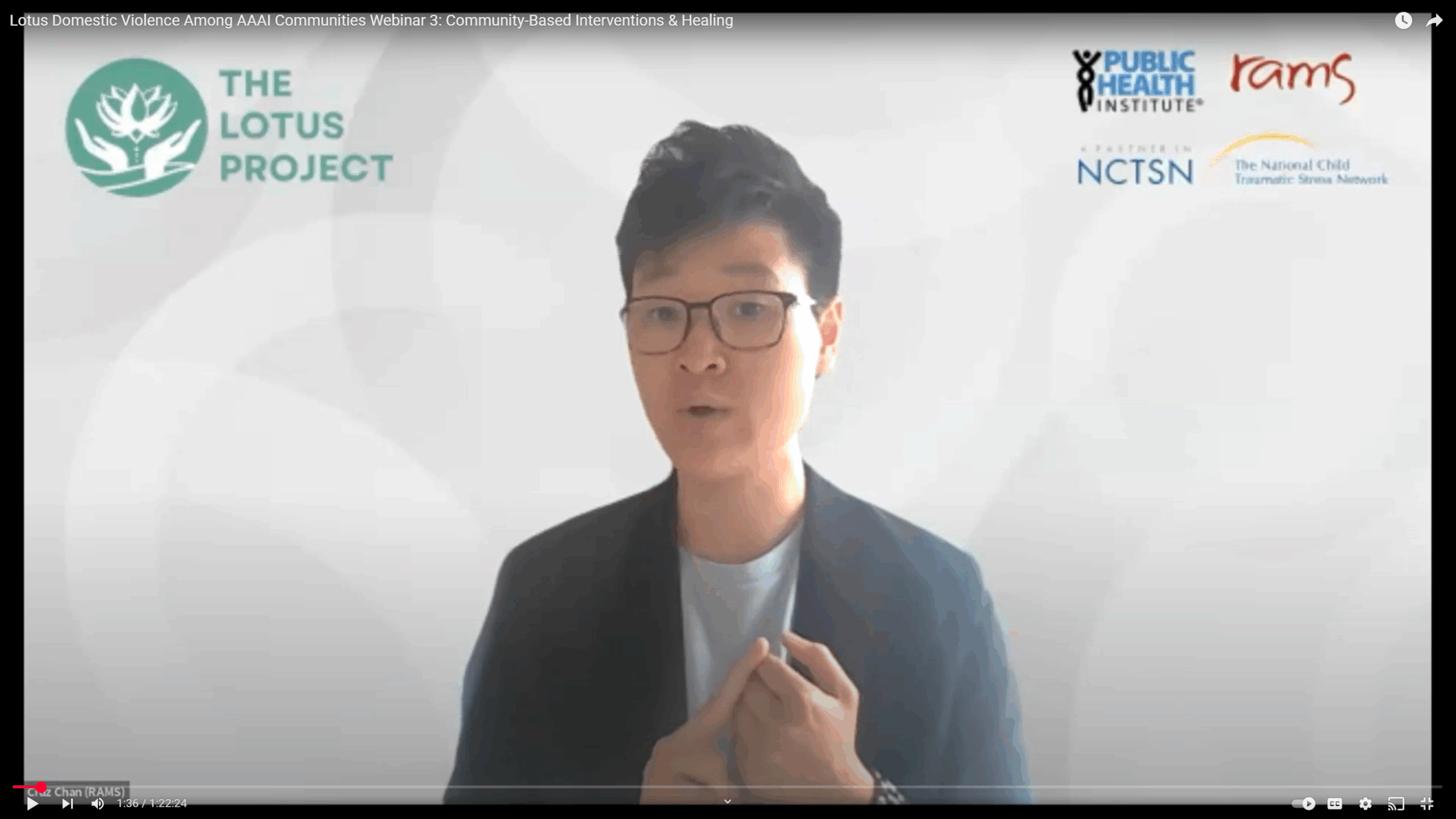 screenshot from webinar about community based interventions and healing
