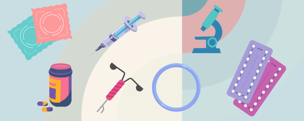 graphic with products for reproductive health
