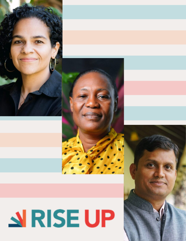headshot of three Rise Up Leaders
