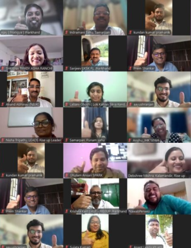 Screenshots of virtual conference call