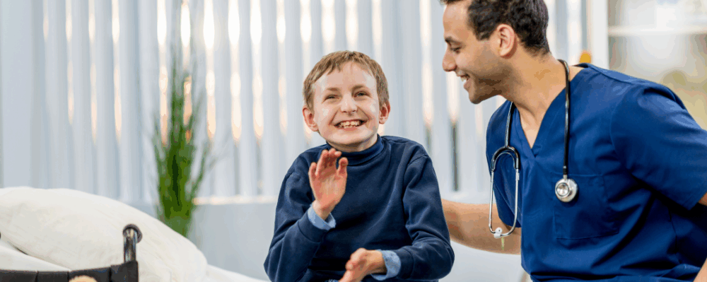 doctor with patient with special needs