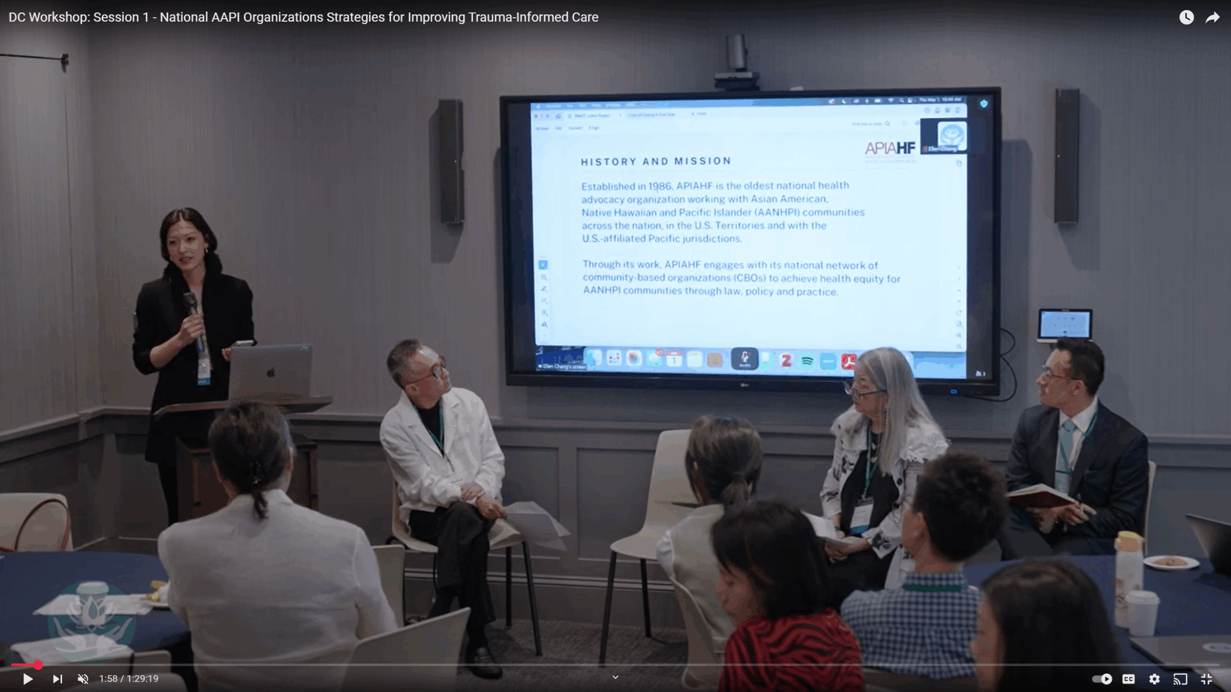screenshot of Lotus Project Washington DC Workshop Session 1 - National AAPI Organizations Srategies for Improving Trauma-Informaed Care