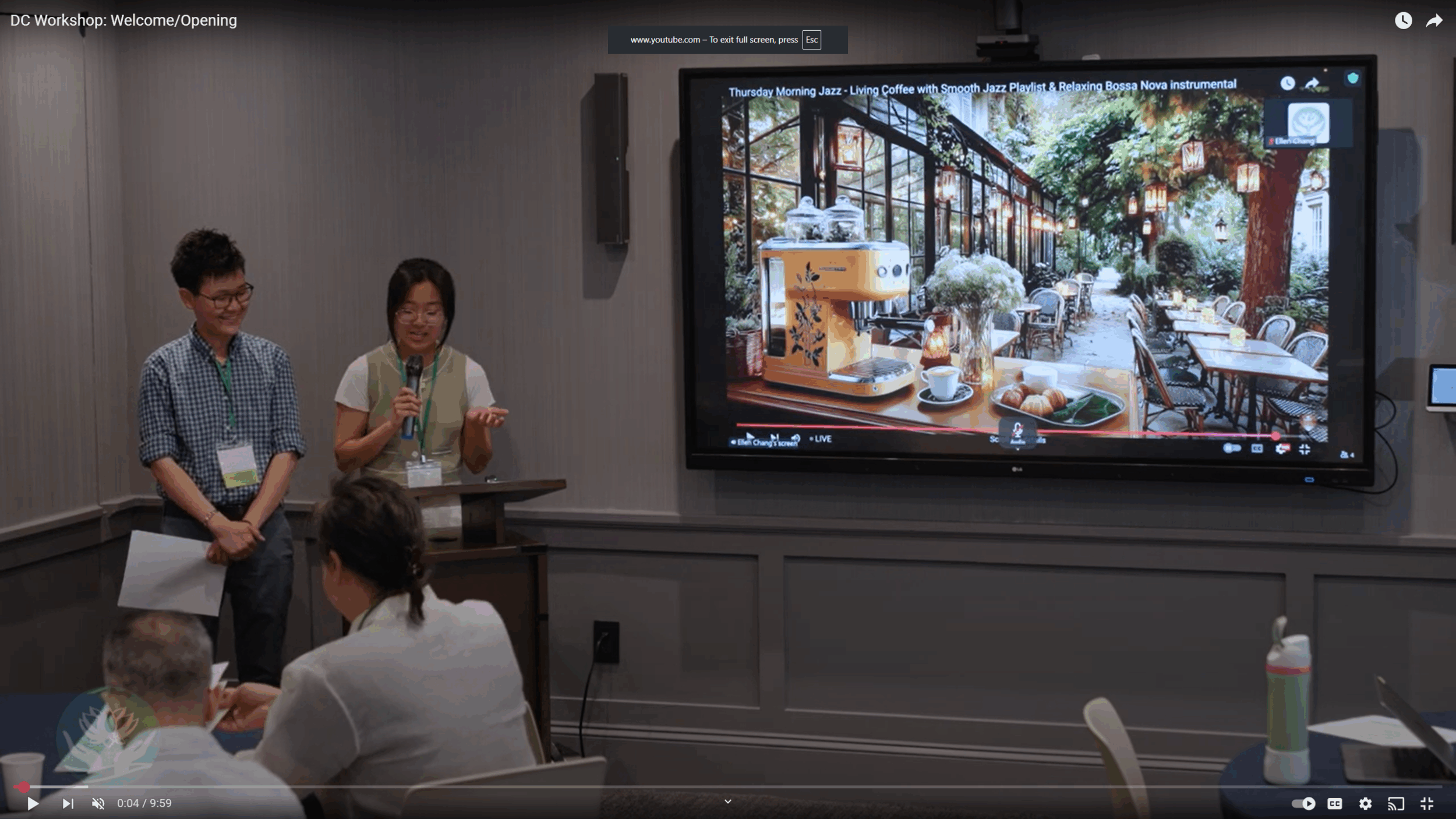 screenshot of Lotus Project Washington DC Workshop Welcome